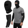 Allextreme Arm Sleeves & Balaclava Set Washable Full Face Mask Combo with UV Dust Protection Hand Cover for Men Women Bike Riding Running Cycling Outdoor Sports (Pack of 2, Black)