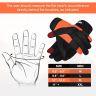 Allextreme Full Finger Bike Riding Gloves for Rider | Breathable Mesh Motorcycle Gloves with Knuckle Guard & Screen Touch Feature | Anti-Skid Grip Riding Gear for Bikers (M, Black & Orange)