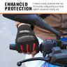 Allextreme Half Finger Riding Gloves for Bikers Strong Knuckle Protection Anti-Skid Palm Grip & Breathable Mesh Bike Hand Glove for Motorcycle Cycling Hiking Climbing Mountaineering (Black Red, M)