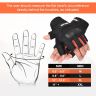 Allextreme Half Finger Riding Gloves for Bikers Strong Knuckle Protection Anti-Skid Palm Grip & Breathable Mesh Bike Hand Glove for Motorcycle Cycling Hiking Climbing Mountaineering (Black Red, M)