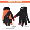 Allextreme Full Finger Bike Riding Gloves for Rider | Breathable Mesh Motorcycle Gloves with Knuckle Guard & Screen Touch Feature | Anti-Skid Grip Riding Gear for Bikers (L, Black & Orange)