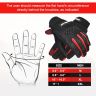 Allextreme Full Finger Bike Riding Gloves with Strong Knuckle Protective Shells Anti-Skid Surface Breathable Mesh Glove for Motorcycle Cycling Climbing Mountaineering Hiking (M, Black Red)