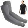 Allextreme Full Arm Sleeves for Riders Sun Protection Sweat Absorbing Quick Dry Cotton Hand Cover for Men & Women Basketball Cricket Biking Hiking Cycling Running Protective Bike Riding Gear (Grey)