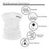 Allextreme Neck Gaiter Bandana for Rider Super Soft Breathable Dryfit Face Mask UV Sun Protection Neck Cover Scarf Headband Balaclava for Biking Hiking Cycling Protective Bike Riding Gear (White)