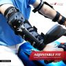 Allextreme Knee and Elbow Pads with Adjustable Knee-Cap Pads 2 in 1 Protector Armor & Shin Guards Motocross Motorcycle Protective Gear for Adult Kids (Set of 4, Black)