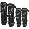 Allextreme Knee and Elbow Pads with Adjustable Knee-Cap Pads 2 in 1 Protector Armor & Shin Guards Motocross Motorcycle Protective Gear for Adult Kids (Set of 4, Black)