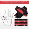 Allextreme Full Finger Bike Riding Gloves for Rider | Breathable Mesh Motorcycle Gloves with Knuckle Guard & Screen Touch Feature | Anti-Skid Grip Comfortable Riding Gear for Bikers (L, Black & Red)