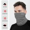 Allextreme Neck Gaiter Bandana for Rider Super Soft Breathable Pin Mesh Face Mask UV Sun Protection Neck Cover Scarf Headband Balaclava for Biking Hiking Cycling Protective Bike Riding Gear (Grey)