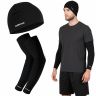 Allextreme Arm Sleeves & Skull Cap Set Reusable UV Dust Protection Pin Mesh Headcap with Hand Cover for Men Women Bike Riding Running Cycling Outdoor Protective Bike Riding Gear (Set of 1, Black)