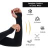 Allextreme Full Arm Sleeves with Thumb Holes for Riders UV Sun Protection 4-Way Stretch Cooling Hand Cover for Men & Women Biking Hiking Cycling Running Protective Bike Riding Gear (Black, 2 Pair)