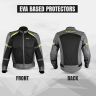 Allextreme SNOWSTORM Bike Riding Jacket CE Level 2 Certified Armour Protector Back Elbows Shoulders Protection Mesh Fabric Motorcycle Rider Gear for Bikers (L, Black & Green)