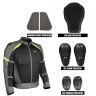 Allextreme SNOWSTORM Bike Riding Jacket CE Level 2 Certified Armour Protector Back Elbows Shoulders Protection Mesh Fabric Motorcycle Rider Gear for Bikers (2XL, Black & Green)