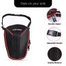 Allextreme Thigh Waist & Sling Bag Water-Resistant Drop Leg Tactical Fanny Pack for Men & Women Adjustable Hard Shell Thigh Bag for Bikers for Riding, Camping & Outdoor Sports (Black & Red)