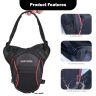 Allextreme Thigh Bag with Multi Pockets Drop Leg Tactical Waist Fanny Pack For Men and Women Compatible for Riding Hiking Travel Camping Sports (Black & Red)