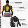 Allextreme RALLY Unisex Motorcycle Riding Jacket Polyester and Mesh Fabric with Back Elbow Shoulder CE Level 2 Certified Armour Chest Protection for Bikers (L, Grey)