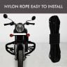 AllExtreme EXR28B1 Extra Long & Heavy Leg Guard Rope Durable & Sturdy Cable for Royal Enfield Bullet & all Other Bikes (28 Meters, Black)