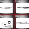 AllExtreme EX043B Angular Model Empty Free Flow Stylish Exhaust Silencer with Bush Compatible for Motorcycles (Chrome)