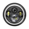 Allextreme 7 Inch Full Ring Round LED Headlight with Hi/Low Beam and Angel Eye Lamp for Harley Davidson Jeep Wrangler (Pack of 1)