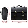 AllExtreme EXSSBS1 Motorcycle Backseat Square Saddle Bag Water Resistant Leatherette Front & Rear Seat Bike Tool Kit Storage Organizer Compatible with Royal Enfield Bullet (Black)
