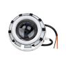 AllExtreme EXDRPRB1 High Intensity Led Projector Lamp Stylish Dual Ring COB LED Headlight with Hi/Low Beam and Flasher Function for All Bikes (Red & Blue, 35W)