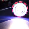 AllExtreme EXDRPRB1 High Intensity Led Projector Lamp Stylish Dual Ring COB LED Headlight with Hi/Low Beam and Flasher Function for All Bikes (Red & Blue, 35W)