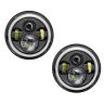 Allextreme EX7IFH2 7 Inch Round LED Headlight with Halo Angle Eyes & Hi/Low Beam Headlamp for Jeep Wrangler Harley Davidson (75W, 2 PCS)