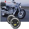 Allextreme EX7IFH2 7 Inch Round LED Headlight with Halo Angle Eyes & Hi/Low Beam Headlamp for Jeep Wrangler Harley Davidson (75W, 2 PCS)