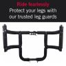 AllExtreme EXAFLGR Heavy Duty Metal Stainless Steel Air Fly Leg Guard Front Bike Safety Crash Bar with Black Rope Compatible for BS3 & BS4 Model Bullet 350cc & 500cc (Black)