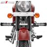 AllExtreme EXSRLS Heavy Duty Single Rod Leg Guard Front Bike Safety Crash Bar with Stylish Black Spring Compatible for BS3 and BS4 Model Royal Enfield Bullet 350cc and 500cc (Chrome)
