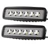 Allextreme EX6I6F2 6 LED Fog Light Bar 6 Inch Waterproof Driving Lamp with Mounting Bracket for Motorcycles and Cars (18W, White Light, 2 PCS)