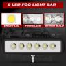 Allextreme EX6I6F2 6 LED Fog Light Bar 6 Inch Waterproof Driving Lamp with Mounting Bracket for Motorcycles and Cars (18W, White Light, 2 PCS)