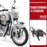 AllExtreme EXWFFS Front Fender Bull Style Bike Styling Mudguard Ornament Sign with Chrome Finish for Motorcycles & Cars- Silver, 1 PC