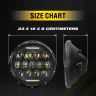 Allextreme EX13H1P 7inch Round Ring 13 LED Headlight with Turn Signal Lights for Jeep Wrangler (12-30V, 75W, Pack of 1)
