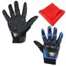 Allextreme EXKRGB1 Microfiber Towel Cleaning Cloth & Hard Rubber Knuckle Nylon Unisex Full Finger Gloves for Bikers & Riders (Black)