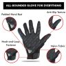 Allextreme EXKRGB1 Microfiber Towel Cleaning Cloth & Hard Rubber Knuckle Nylon Unisex Full Finger Gloves for Bikers & Riders (Black)