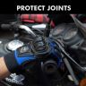 Allextreme EXKRGB1 Microfiber Towel Cleaning Cloth & Hard Rubber Knuckle Nylon Unisex Full Finger Gloves for Bikers & Riders (Black)