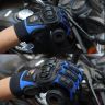Allextreme EXKRGB1 Microfiber Towel Cleaning Cloth & Hard Rubber Knuckle Nylon Unisex Full Finger Gloves for Bikers & Riders (Black)