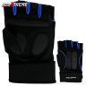 Allextreme EXHG3OE Anti-Slip Half Finger Bike Gloves Breathable Microfiber Leather Shock Absorbing Gloves for Men and Women (Blue, Extra Large)