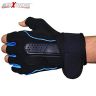 Allextreme EXHG3OE Anti-Slip Half Finger Bike Gloves Breathable Microfiber Leather Shock Absorbing Gloves for Men and Women (Blue, Extra Large)