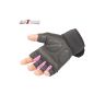 Allextreme EXHG3OL Anti-Slip Half Finger Bike Gloves Breathable Microfiber Leather Shock Absorbing Gloves for Men and Women (Pink, Large)