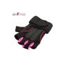 Allextreme EXHG3OL Anti-Slip Half Finger Bike Gloves Breathable Microfiber Leather Shock Absorbing Gloves for Men and Women (Pink, Large)