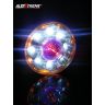 Allextreme EX9LHG1 7 Inch Round 9 LED White Headlight with High/Low DRL Fog Lamp for Motorcycle Bikes and Cars (45W, White & Red, 1 PC)