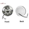 Allextreme EX9LHG1 7 Inch Round 9 LED White Headlight with High/Low DRL Fog Lamp for Motorcycle Bikes and Cars (45W, White & Red, 1 PC)