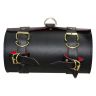 Allextreme EXBSRSB Motorcycle Backseat Round Saddle Bag Water Resistant Leatherette Front & Rear Seat Bike Tool Kit Storage Organizer Compatible with Bullet (Black, Small)