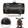 Allextreme EXBSRSB Motorcycle Backseat Round Saddle Bag Water Resistant Leatherette Front & Rear Seat Bike Tool Kit Storage Organizer Compatible with Bullet (Black, Small)