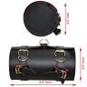 Allextreme EXBSRSB Motorcycle Backseat Round Saddle Bag Water Resistant Leatherette Front & Rear Seat Bike Tool Kit Storage Organizer Compatible with Bullet (Black, Small)