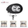 Allextreme EX2OF1P 2 LED Oval CREE Fog Light Off Road Driving Projector Lamp with Mounting Brackets for Motorcycles and Cars (20W, White Light, 1 PC)