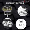 Allextreme EX2OF1P 2 LED Oval CREE Fog Light Off Road Driving Projector Lamp with Mounting Brackets for Motorcycles and Cars (20W, White Light, 1 PC)