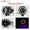 Allextreme EXU11RB U11 CREE LED Fog Light Universal Waterproof Projector Lamp with Dual Ring for Car, Motorcycle and Bikes (15W, Red & Blue Angel Eyes, 3000LM, 2 PCS)