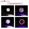 Allextreme EXU11RB U11 CREE LED Fog Light Universal Waterproof Projector Lamp with Dual Ring for Car, Motorcycle and Bikes (15W, Red & Blue Angel Eyes, 3000LM, 2 PCS)